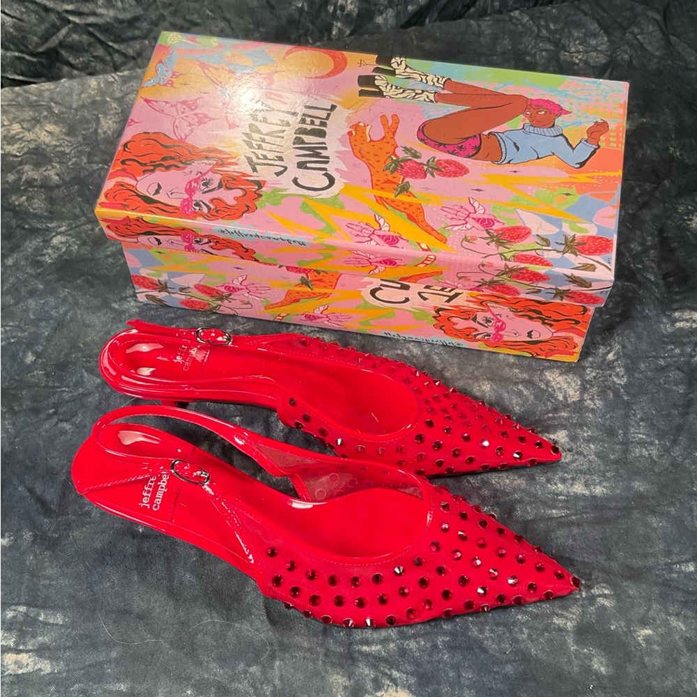 Jeffery Campbell red rhinestone heels.